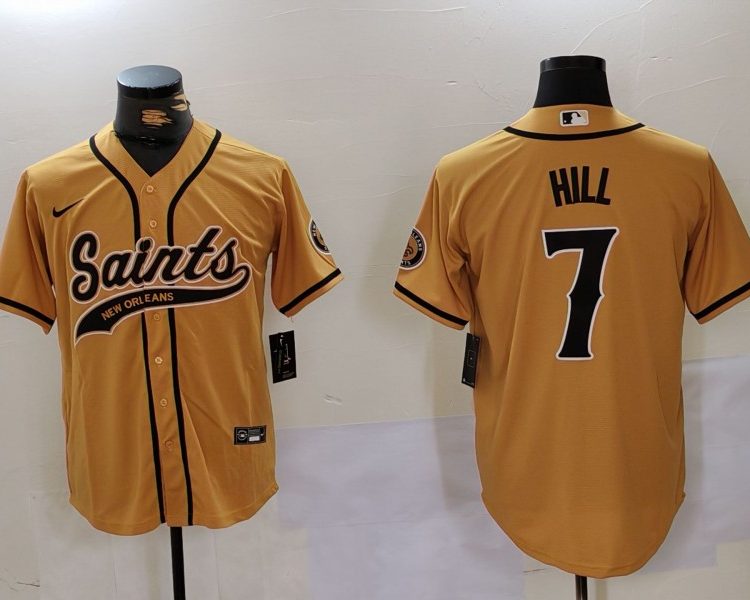 Men's New Orleans Saints Taysom Hill #7 Yellow Jersey