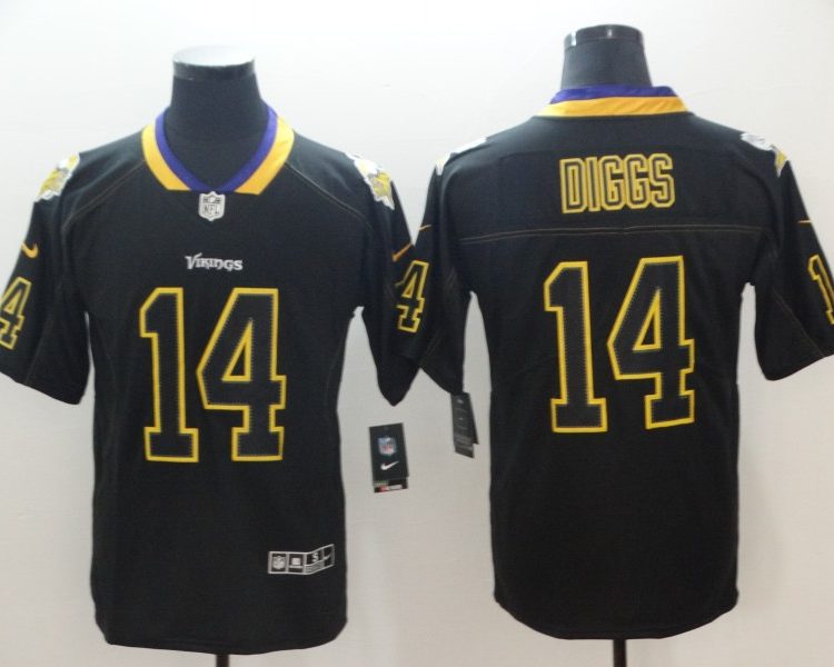 Men's Minnesota Vikings #14 Stefon Diggs Black Jersey