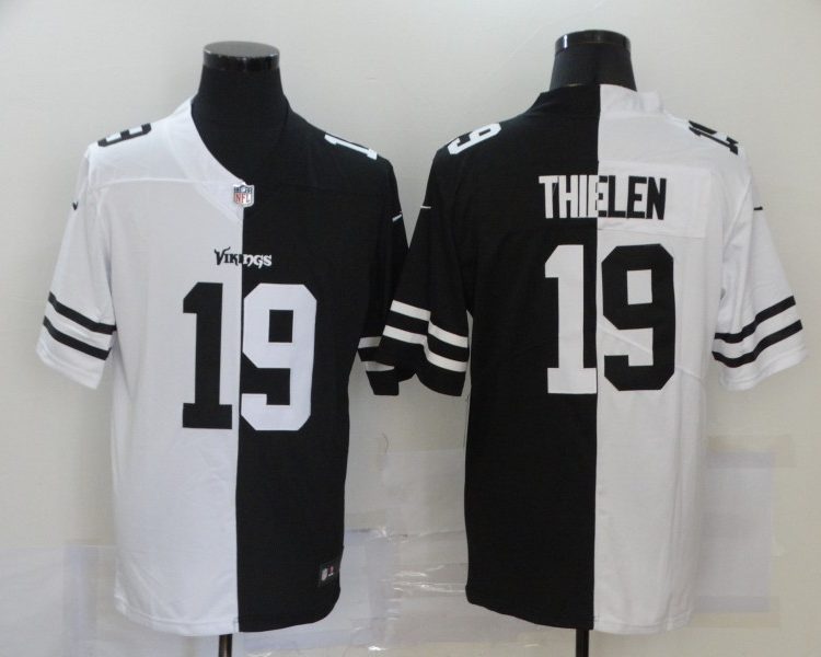 Men's Minnesota Vikings Adam Thielen #19 Black/White Jersey