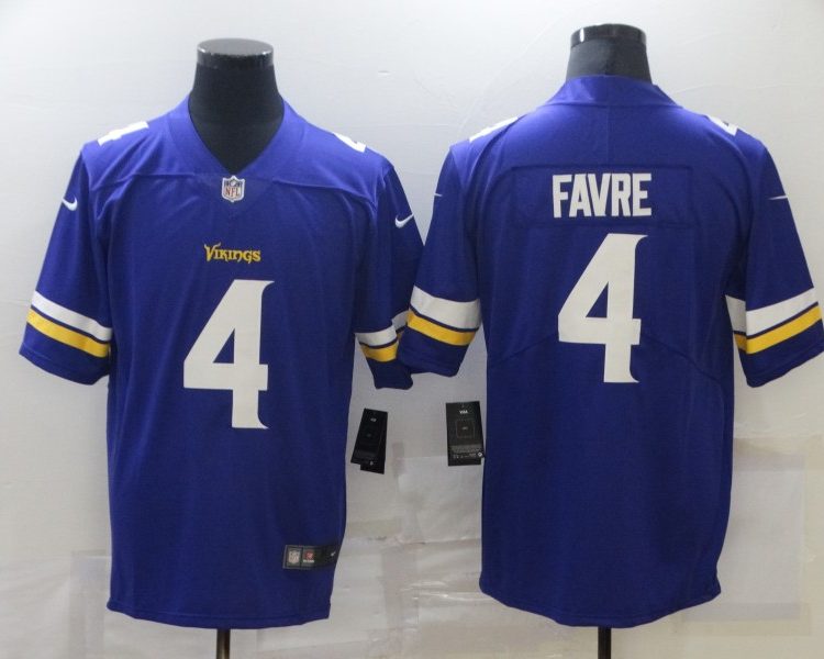 Men's Minnesota Vikings Brett Favre #4 Purple Jersey