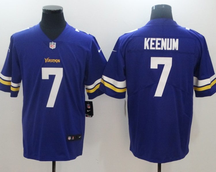 Men's Minnesota Vikings Case Keenum #7 Purple Jersey