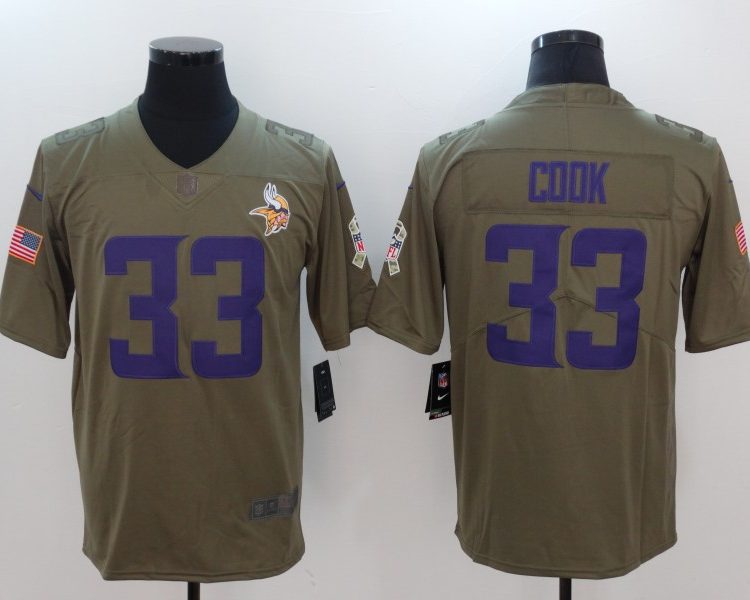 Men's Minnesota Vikings Dalvin Cook #33 Brown Authentic Jersey