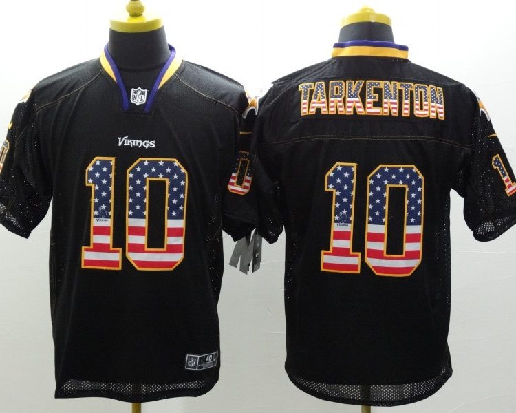 Men's Minnesota Vikings Fran Tarkenton #10 Black Jersey