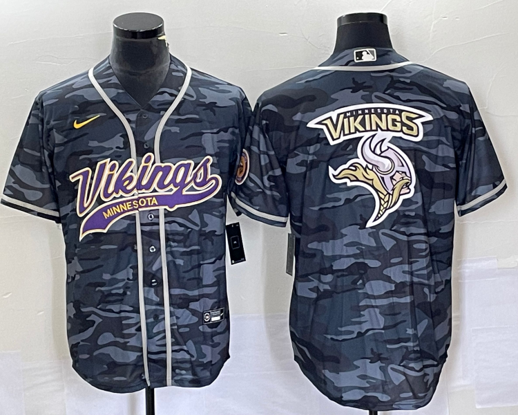 Men's Minnesota Vikings Grey Camouflage Jersey