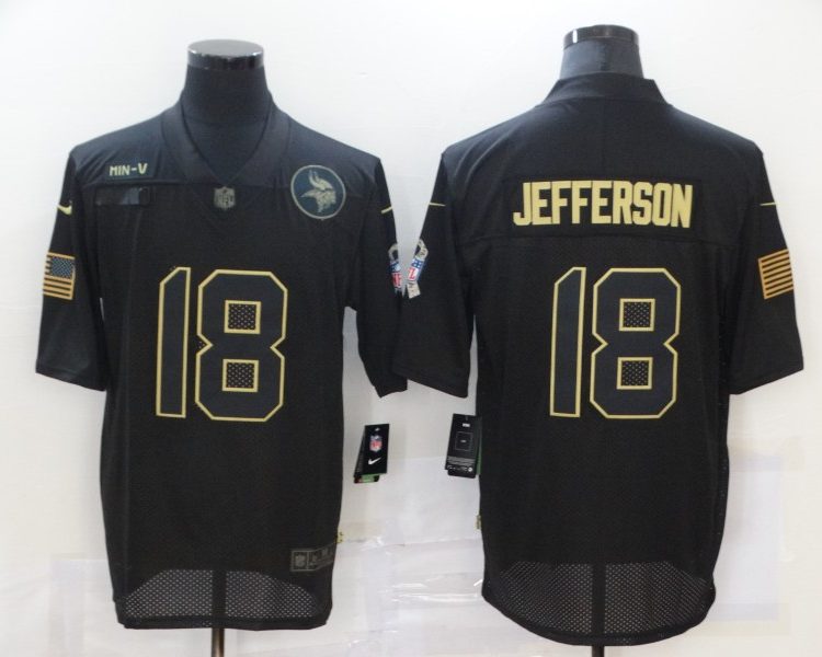 Men's Minnesota Vikings Justin Jefferson #18 Black Jersey