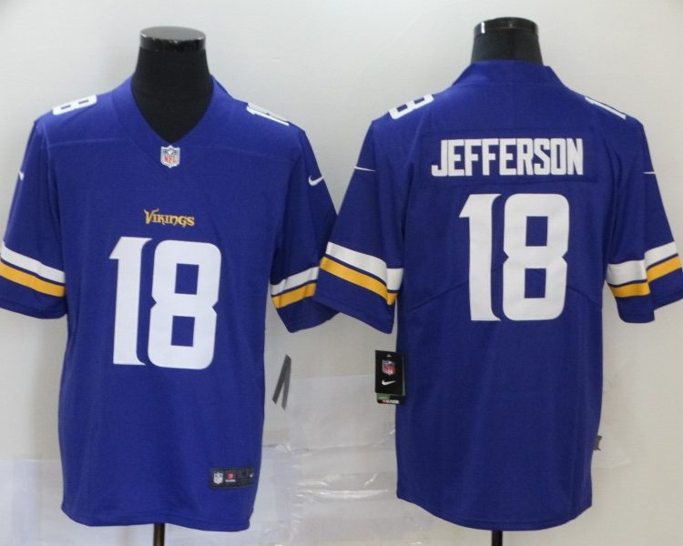 Men's Minnesota Vikings Justin Jefferson #18 Purple Jersey