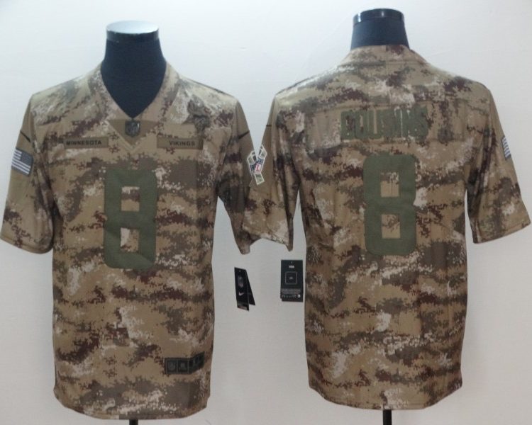 Men's Minnesota Vikings Kirk Cousins #8 Camouflage Jersey