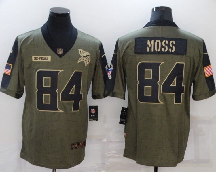 Men's Minnesota Vikings Randy Moss #84 Brown Jersey