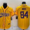 Men's Minnesota Vikings Randy Moss #84 Yellow Jersey Joint Edition