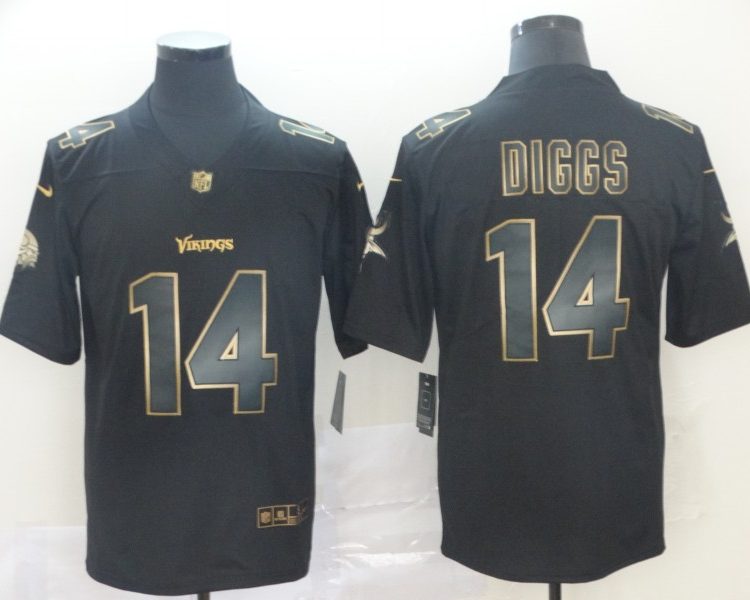 Men's Minnesota Vikings Stefon Diggs #14 Black Jersey