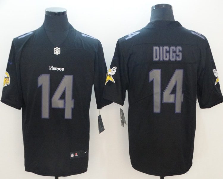 Men's Minnesota Vikings Stefon Diggs #14 Black Jersey