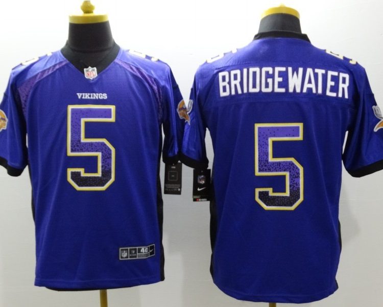 Men's Minnesota Vikings Teddy Bridgewater #5 Purple Jersey