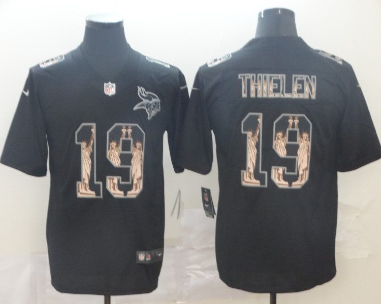 Men's Minnesota Vikings #19 Adam Thielen Black Jersey