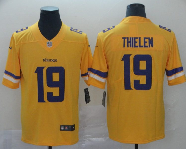 Men's Minnesota Vikings #19 Adam Thielen Jersey Yellow