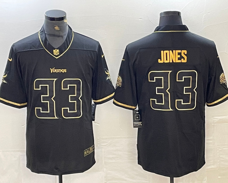 Men's Minnesota Vikings Aaron Jones #33 Black Jersey