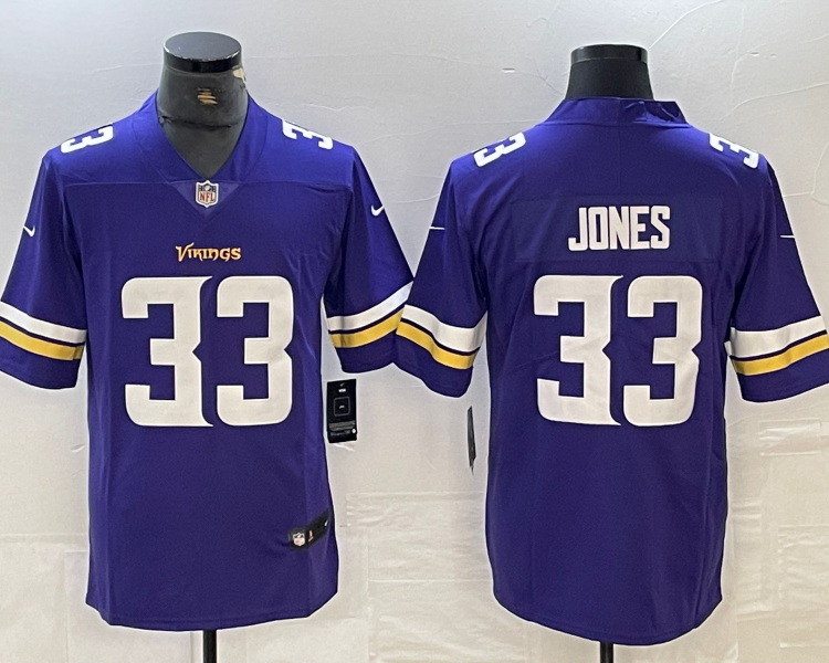 Men's Minnesota Vikings Aaron Jones #33 Purple Jersey