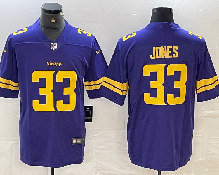 Men's Minnesota Vikings Aaron Jones #33 Purple Vapor F.U.S.E. Limited Jersey