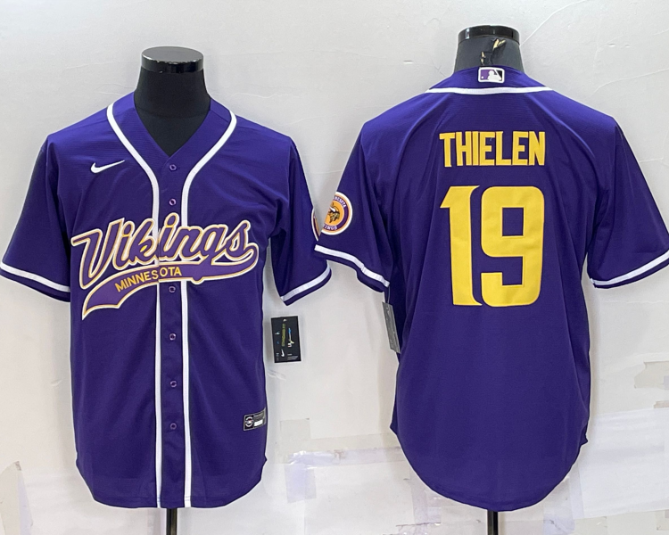 Men's Minnesota Vikings Adam Thielen #19 Purple Jersey Joint Edition