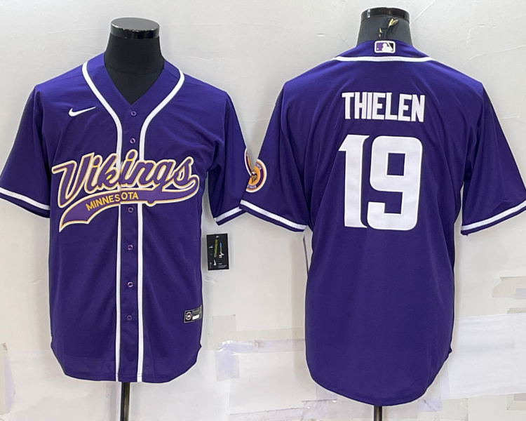 Men's Minnesota Vikings Adam Thielen #19 Purple Jersey Joint Edition
