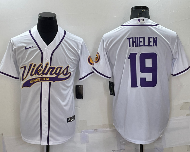 Men's Minnesota Vikings Adam Thielen #19 White Jersey Joint Edition