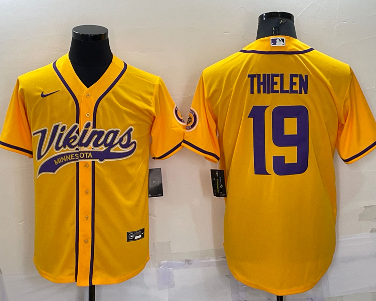 Men's Minnesota Vikings Adam Thielen #19 Yellow Jersey Joint Edition