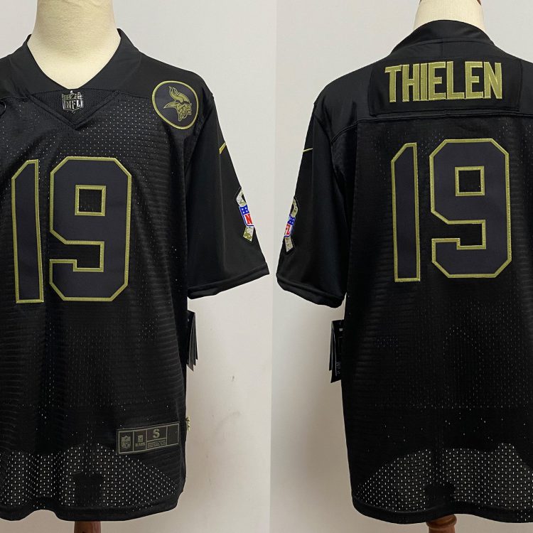 Men's Minnesota Vikings Adam Thielen Black 2020 Salute To Service Limited Jersey