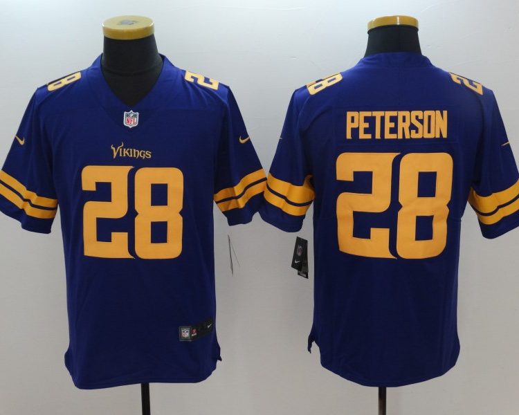 Men's Minnesota Vikings Adrian Peterson #28 Purple Jersey