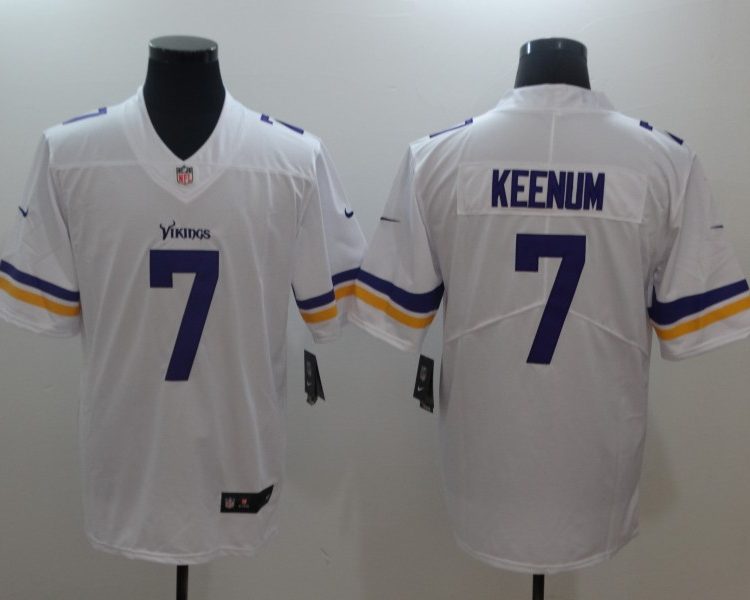 Men's Minnesota Vikings Case Keenum #7 White Jersey