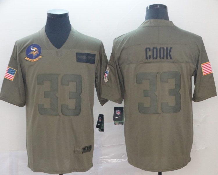 Men's Minnesota Vikings Dalvin Cook #33 Brown Jersey