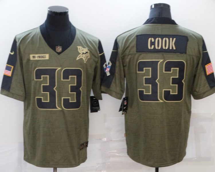 Men's Minnesota Vikings Dalvin Cook #33 Brown Jersey