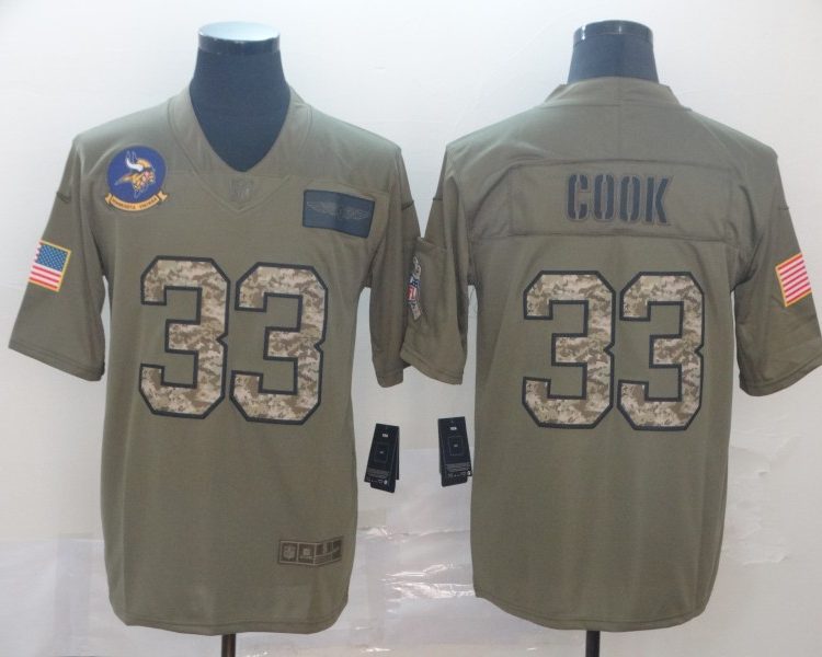 Men's Minnesota Vikings Dalvin Cook #33 Brown Jersey