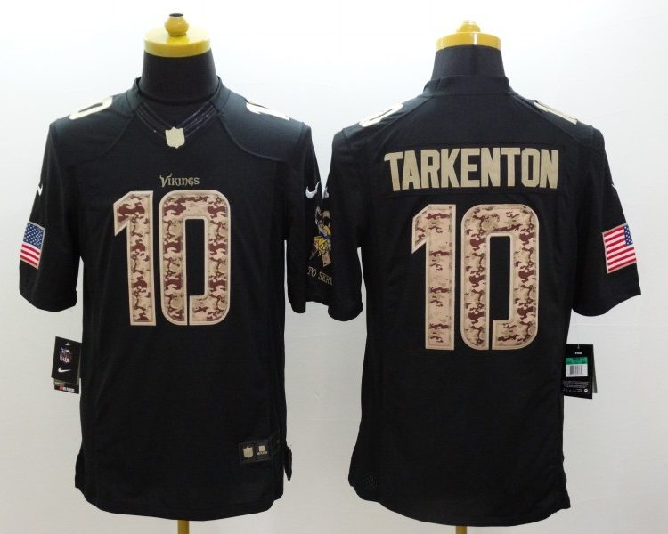 Men's Minnesota Vikings Fran Tarkenton #10 Black Jersey