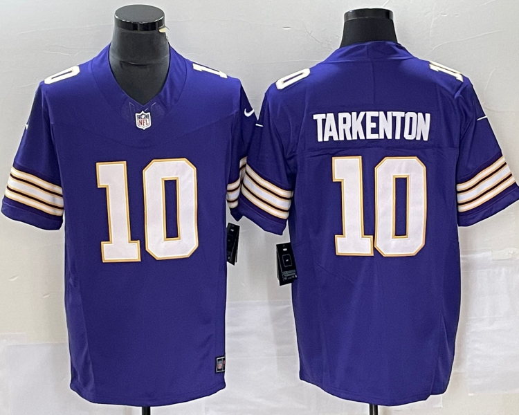 Men's Minnesota Vikings Fran Tarkenton #10 Purple Classic Jersey