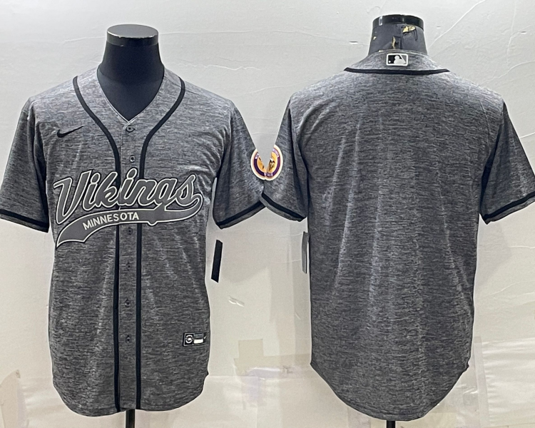Men's Minnesota Vikings Gray Blank Jersey