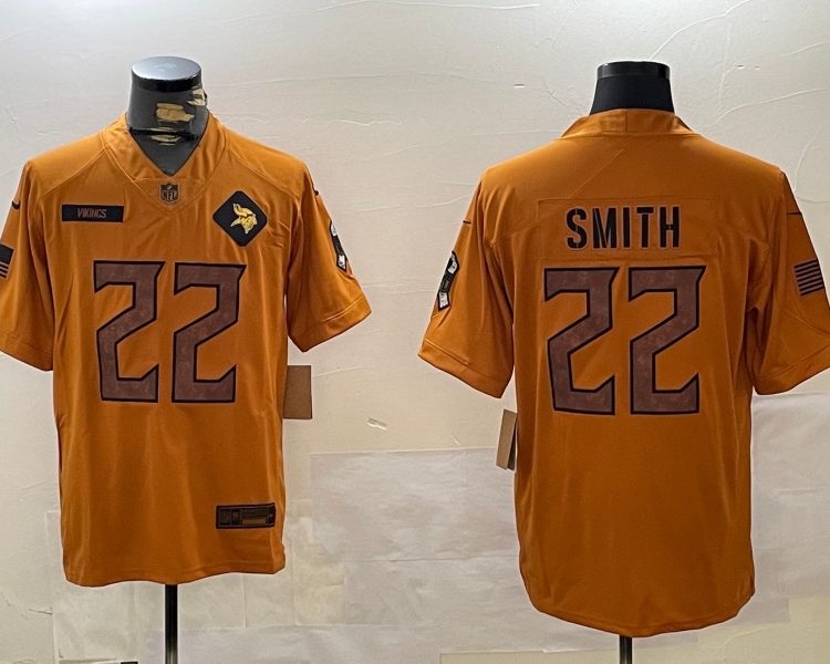 Men's Minnesota Vikings Harrison Smith #22 Brown 2023 Salute To Service Limited Jersey