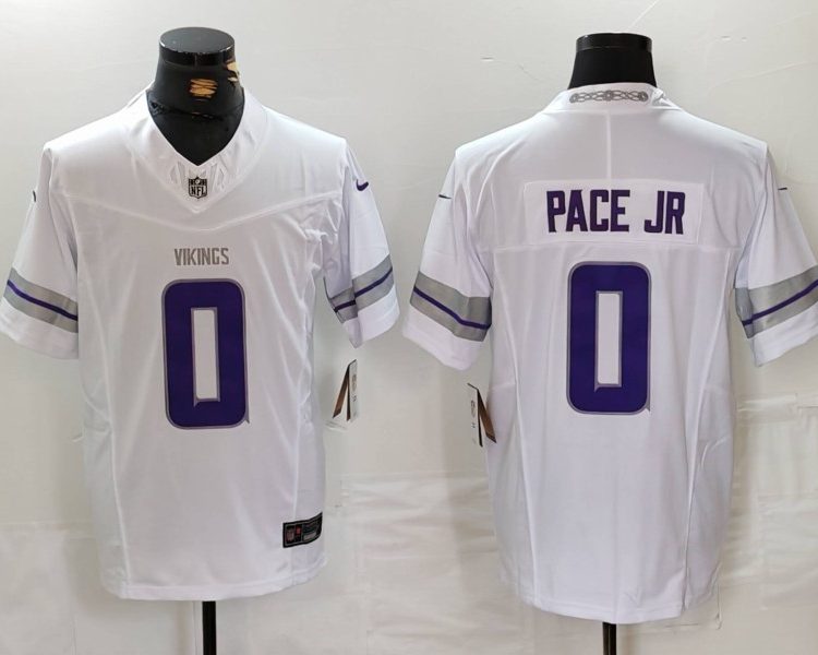 Men's Minnesota Vikings Ivan Pace Jr #0 White Alternate Vapor F.U.S.E. Elite Jersey