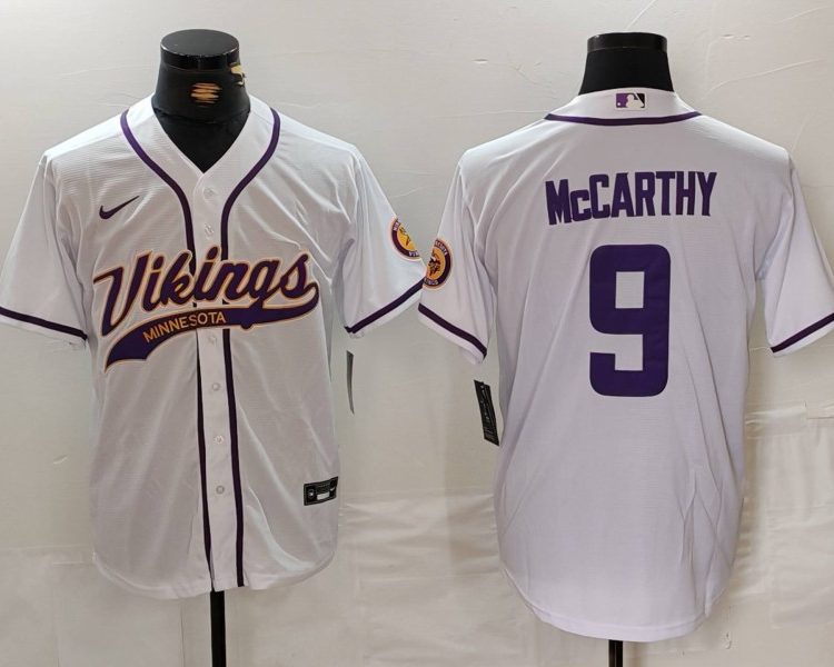 Men's Minnesota Vikings J.J. McCarthy #9 White Jersey