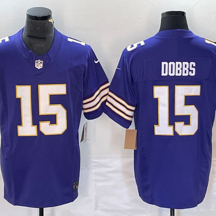 Men's Minnesota Vikings Joshua Dobbs #15 Purple Classic Jersey