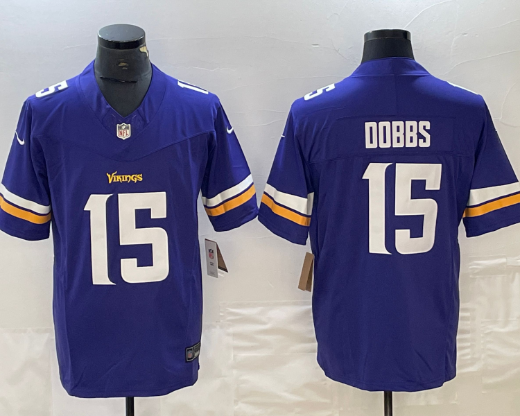 Men's Minnesota Vikings Joshua Dobbs #15 Purple Jersey