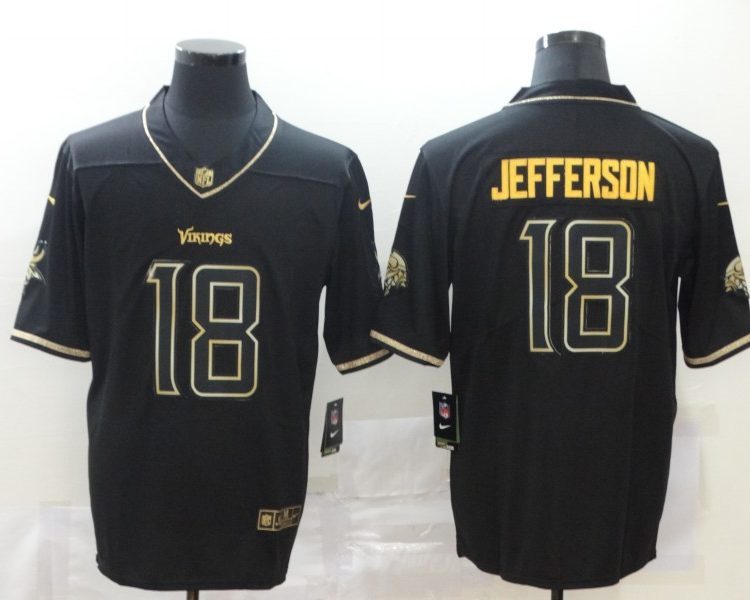 Men's Minnesota Vikings Justin Jefferson #18 Black Jersey