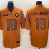 Men's Minnesota Vikings Justin Jefferson #18 Brown 2023 Salute To Service Limited Jersey