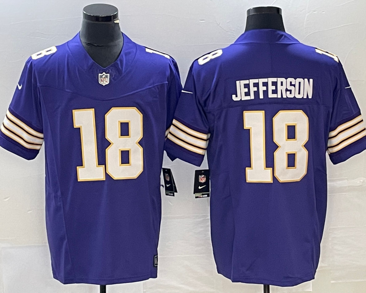 Men's Minnesota Vikings Justin Jefferson #18 Purple Classic Jersey