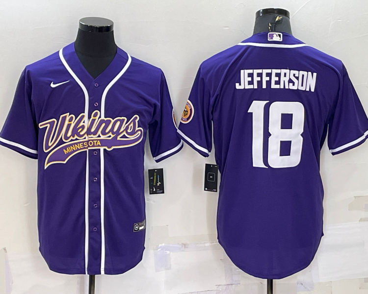 Men's Minnesota Vikings Justin Jefferson #18 Purple Jersey Joint Edition