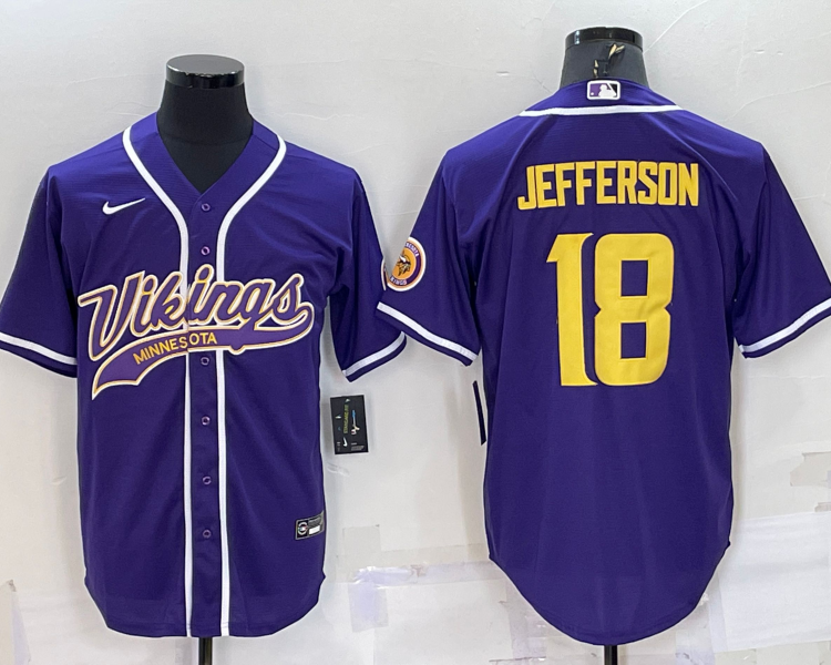 Men's Minnesota Vikings Justin Jefferson #18 Purple Jersey Joint Edition