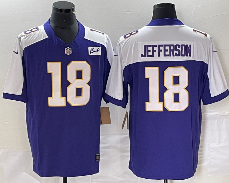Men's Minnesota Vikings Justin Jefferson #18 Purple Vapor F.U.S.E. Limited Jersey
