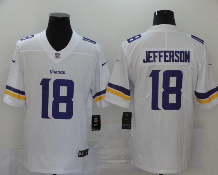 Men's Minnesota Vikings Justin Jefferson #18 White Jersey