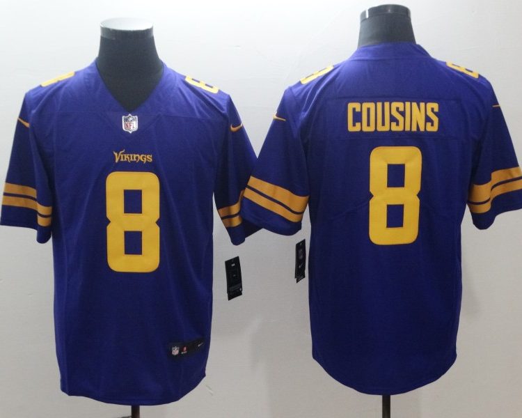 Men's Minnesota Vikings Kirk Cousins #8 Jersey PurpleYellow