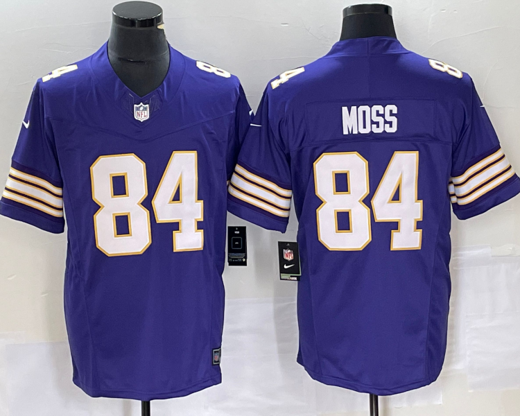 Men's Minnesota Vikings Randy Moss #84 Purple Classic Jersey