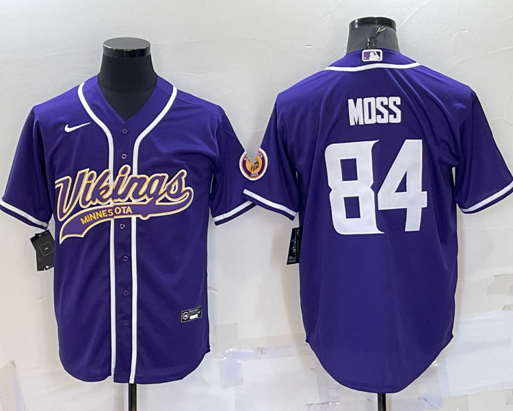 Men's Minnesota Vikings Randy Moss #84 Purple Jersey Joint Edition