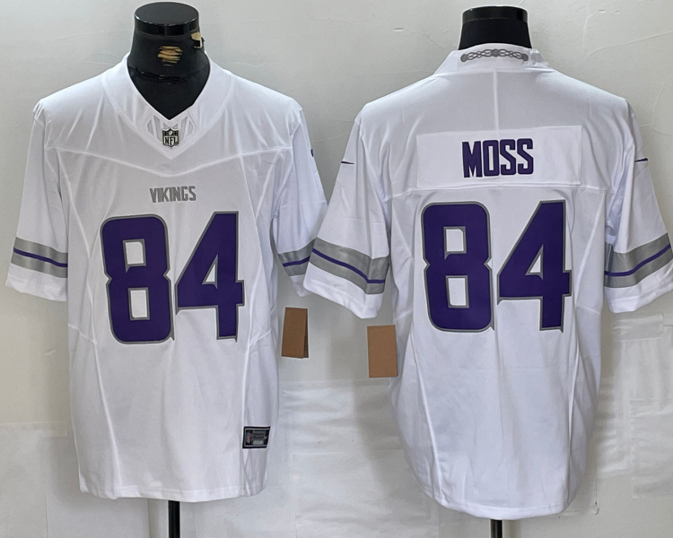 Men's Minnesota Vikings Randy Moss #84 White Alternate Vapor F.U.S.E. Elite Jersey